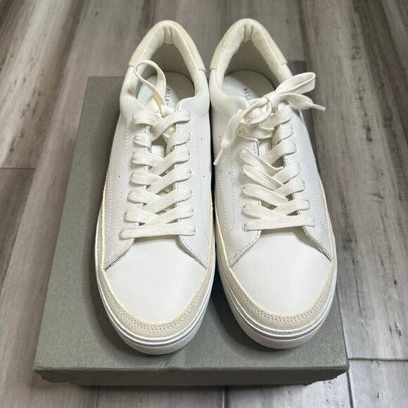 NEW All Saints Trish Leather Sneakers Women's White Size 11 - Picture 4 of 11